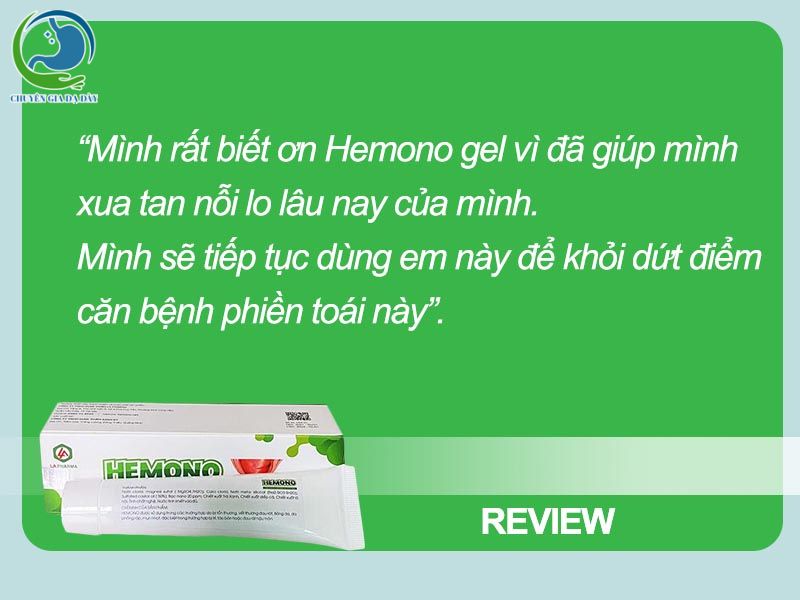 Review về Hemono gel từ khách hàng